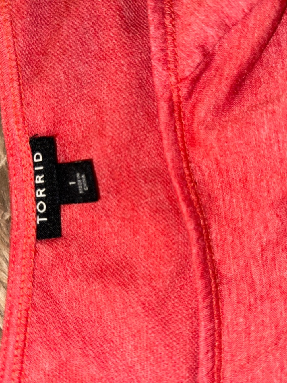 torrid Coral Off-the-Shoulder Knit Top- lightweight sweatshirt Sz 1 or 1X - Picture 6 of 8